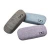 HSYMQ 3Pack Hard Shell Eyeglasses Case Protector Linen Fabrics Large Glasses Case Concise view 1
