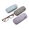 HSYMQ 3Pack Hard Shell Eyeglasses Case Protector Linen Fabrics Large Glasses Case Concise view 2