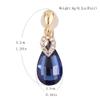 HAPPYAN High-grade Rhinestone Crystal Clip on Earrings No Pierced for Women Party Wedding Anti-Allergy Ear Clip (Navy Blue Clip-ons) view 3