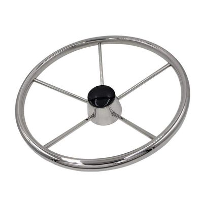 ISURE MARINE 13-1/2 Inch 5-Spoke Destroyer Style Stainless Boat Steering Wheel for Boat, Yacht