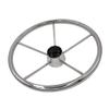 ISURE MARINE 13-1/2 Inch 5-Spoke Destroyer Style Stainless Boat Steering Wheel for Boat, Yacht
