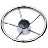 ISURE MARINE 13-1/2 Inch 5-Spoke Destroyer Style Stainless Boat Steering Wheel for Boat, Yacht view 2