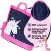 K KomForme Kids Rain Boots Waterproof Printed Rubber boots with Handles, Size 6 Toddler, Glitter Unicorn Star view 3