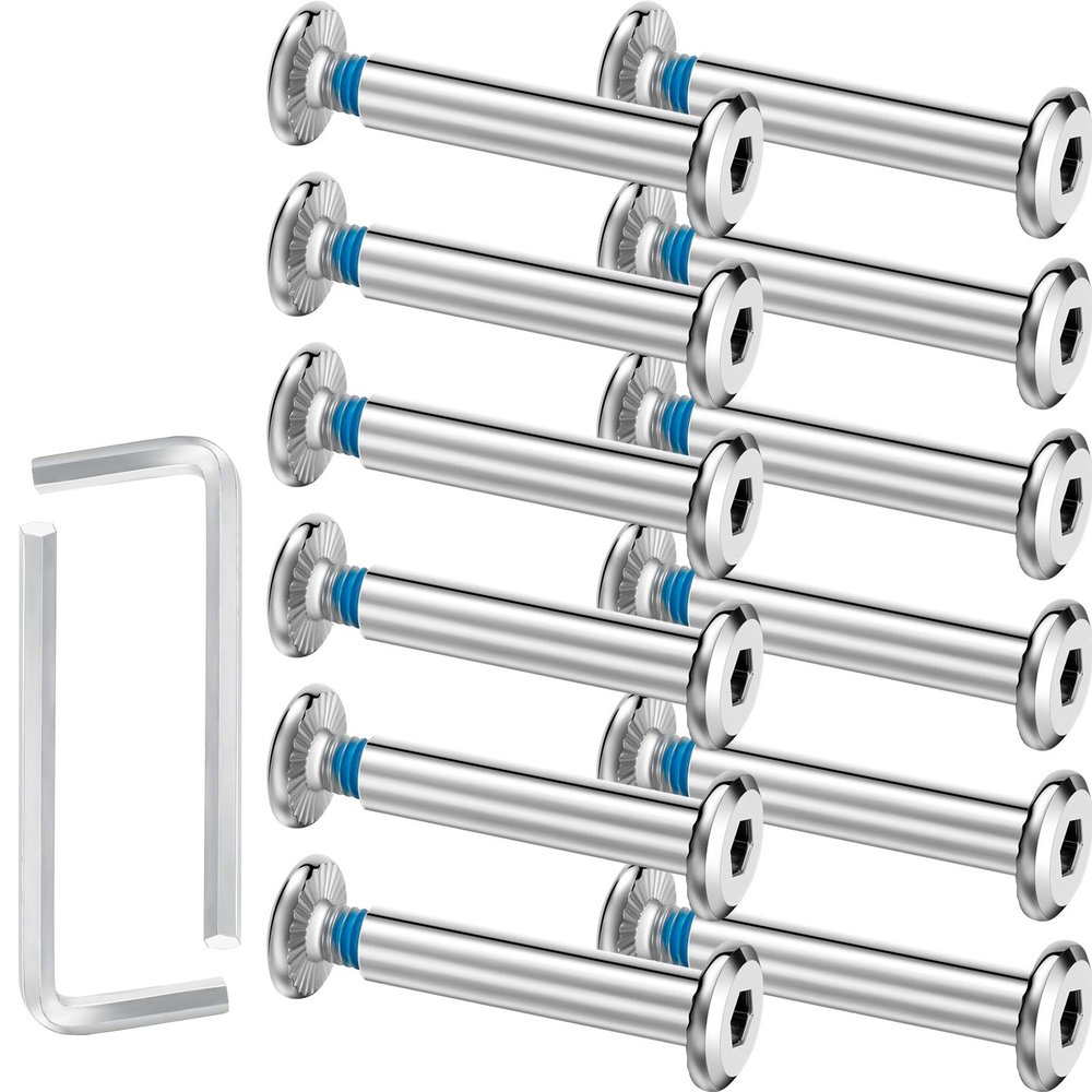 20 Sets Skate Wheel Socket Screw Inline Roller Skate Screws Shaft Hex with 2 Pieces Installation Tool