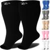Zeta Wear 1 Pair Plus Size Compression Socks Open Toe for Women & Men | 15-19 mmHg Wide Calf Support - Fits Up to 26" Legs | Relief for Swelling, Varicose Veins, Pregnancy, Nurses, Travel view 1