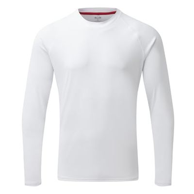 Gill Mens Long Sleeve UV Tec T-Shirt - 50+ UV Sun Protection (White, XXXL)