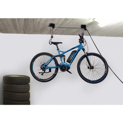 FISCHER ProfiPlus Bicycle Lift | Load Capacity 57 kg | Bicycle Mount | Ceiling Mount | Bicycle Suspension | Black, Normal
