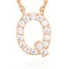 PAVOI 14K Rose Gold Plated Cubic Zirconia Initial Necklace | Letter Necklaces for Women | Q Initial view 3