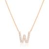 PAVOI 14K Rose Gold Plated Cubic Zirconia Initial Necklace | Letter Necklaces for Women | W Initial view 1