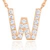 PAVOI 14K Rose Gold Plated Cubic Zirconia Initial Necklace | Letter Necklaces for Women | W Initial view 3