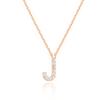 PAVOI 14K Rose Gold Plated Cubic Zirconia Initial Necklace | Letter Necklaces for Women | J Initial view 1