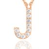 PAVOI 14K Rose Gold Plated Cubic Zirconia Initial Necklace | Letter Necklaces for Women | J Initial view 3