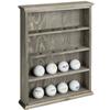 MyGift Premium Solid Vintage Gray Wood Wall Mounted Golf Ball Holder Frame Shelf, Hanging Open Display 4 Tier Cabinet Collector Case Holds up to 16 Balls view 1