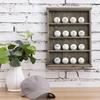MyGift Premium Solid Vintage Gray Wood Wall Mounted Golf Ball Holder Frame Shelf, Hanging Open Display 4 Tier Cabinet Collector Case Holds up to 16 Balls view 4