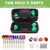 ALKOO Dart Case Holder Bag for 6 pcs Steel and Soft Tip Darts Set, Storage Organizer Holds 6 Darts and Tips, Shafts and Flights Accessories (Cases Only) (Red, Holds 6 darts) view 2
