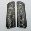 Custom 1911 Grips Full Size Ambi Cut Black Nickel Plated Metal view 1