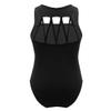 Freebily Sleeveless Dance Leotard for Girls Gymnastics Unitards Workout Training Biketards Athletic Bodysuit Tops Activewear Black M-Straps 3-4 Years view 1