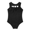 Freebily Sleeveless Dance Leotard for Girls Gymnastics Unitards Workout Training Biketards Athletic Bodysuit Tops Activewear Black M-Straps 3-4 Years view 3