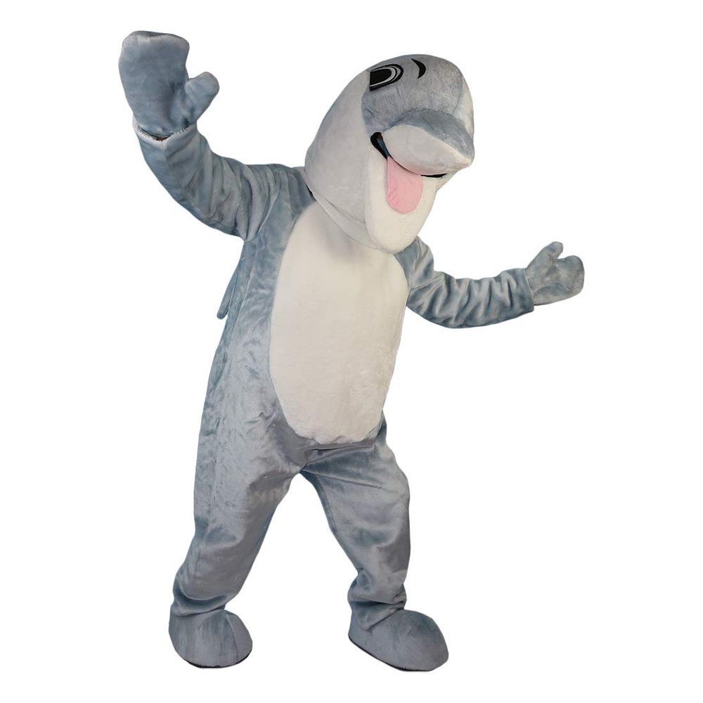 Blue Dolphin Cartoon Costume Mascot Adult Fancy Dress Cosplay