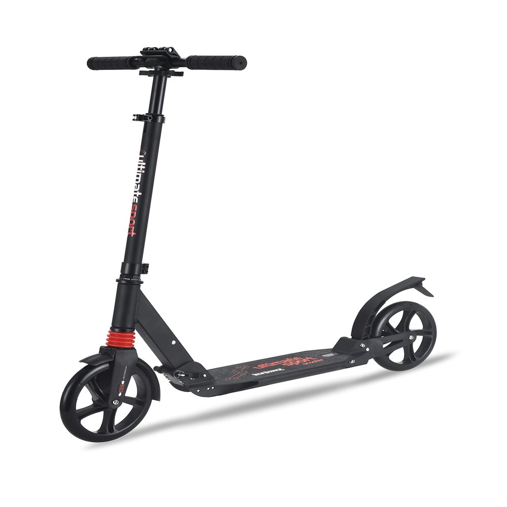 New Bounce Kick Scooter - Scooters for Ages 8 and Up with Adjustable Handlebar - Perfect for Bigger Children and Adults Weight Limit 200Lbs (Black)