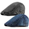 2 Pack Mens Denim Cotton Newsboy Cap Ivy Gatsby Driving Hunting Cabbie Hats (C) view 1