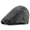 2 Pack Mens Denim Cotton Newsboy Cap Ivy Gatsby Driving Hunting Cabbie Hats (C) view 2