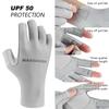 BASSDASH ALTIMATE UPF 50+ Womens Fishing Gloves UV Sun Protection Fingerless Gloves for Kayaking Paddling Hiking Cycling Driving Shooting Training (Pure Grey, XS) view 2