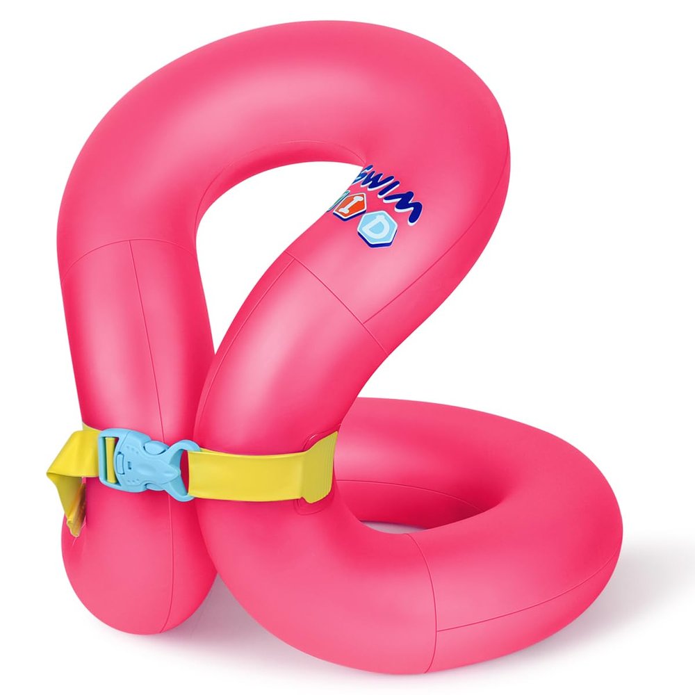 Hyfoo Floaties Swim Vest for Child, Portable Inflatable Pool Float Swimming Ring with Adjustable Safety Buckle, Safety Swim Arm Bands with Double Surround Air Bag, Durable Float Tube for Kids 3-6 yrs