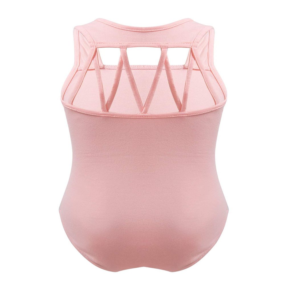 Moily Girls Kids Sleeveless M Straps Back Gymnastics Leotard Ballet Dance Tank Top Activewear Pink 8