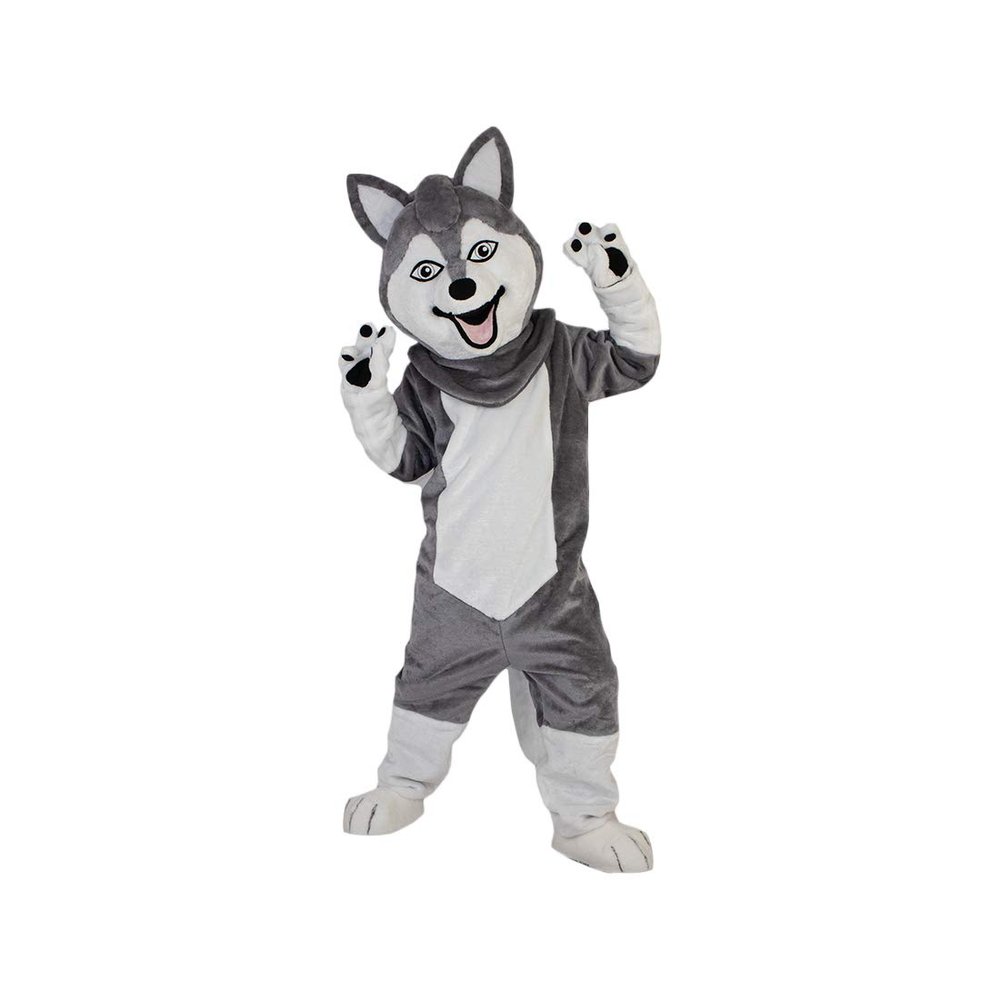 Grey Husky Wolf Cartoon Costume Mascot Plush toys for Adult Cosplay Christmas Holiday