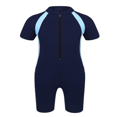 Agoky Boys Girls Swimsuits Rash Guard Suits Swimwear Shorty Wetsuit Toddler Kids UPF 50+ UV Sun Protective One-Piece Navy Blue 10-12
