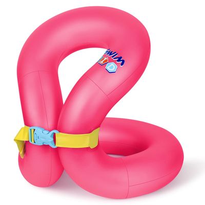 Hyfoo Floaties Swim Vest for Child, Portable Inflatable Pool Floats Swimming Ring with Adjustable Safety Buckle, Safety Swim Arm Bands with Double Surround Air Bag, Durable Float Tube for Kids 7-14yrs