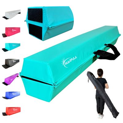 MARFULA 6 FT / 8 FT / 9 FT / 10 FT Balance Beam Folding Floor Gymnastics Equipment for Kids, Non Slip Base, Gymnastics Beam for Training Home Gym Use