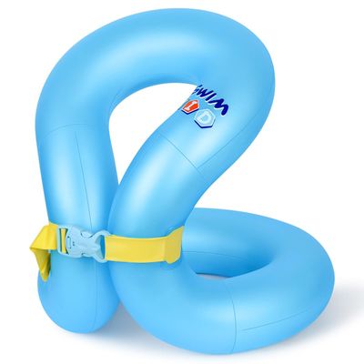 Hyfoo Floaties Swim Vest for Child, Portable Inflatable Pool Float Swimming Ring with Adjustable Safety Buckle, Safety Swim Arm Bands with Double Surround Air Bag, Durable Float Tube for Kid 7-14 yrs