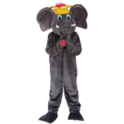 Grey Elephant Cartoon Costume Mascot Stuffed Adult Character Design Cosplay