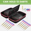 ALKOO Dart Case Holder Bag for 12 pcs Steel and Soft Tip Darts Set, Storage Organizer Holds 12 Darts and Tips, Shafts and Flights Accessories (Cases Only) (Red, Holds 12 darts) view 2