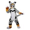 cartoon mascot Grey Fox Dog Husky Costume Adult Character Design Cosplay view 1