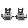Bike Pedals with Clips and Straps for Outdoor Cycling Indoor Stationary Bike 9/16 Inch view 2