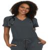 KOI Next Gen Ready to Work Women's 1-Pocket Tuck-in Scrub Top Charcoal Large view 3