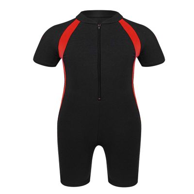 Agoky Boys Girls Swimsuits Rash Guard Suits Swimwear Shorty Wetsuit Toddler Kids UPF 50+ UV Sun Protective One-Piece Black 10-12