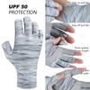 BASSDASH ALTIMATE UPF 50+ Womens Fishing Gloves UV Sun Protection Fingerless Gloves for Kayaking Paddling Hiking Cycling Driving Shooting Training (Grey Water Camo, XS) view 2