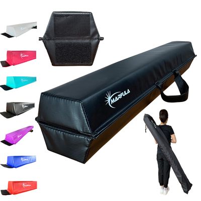 MARFULA 6 FT / 8 FT / 9 FT / 10 FT Balance Beam Folding Floor Gymnastics Equipment for Kids, Non Slip Base, Gymnastics Beam for Training Home Gym Use