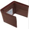 Access Denied RFID Trifold Wallets For Men - Brown Leather Slim Mens Wallet With ID Window Front Pocket Gifts For Men view 1