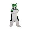 Green Fox Dog Husky Mascot Costume Cartoon Adult Character Design Cosplay view 2