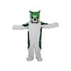Green Fox Dog Husky Mascot Costume Cartoon Adult Character Design Cosplay view 4