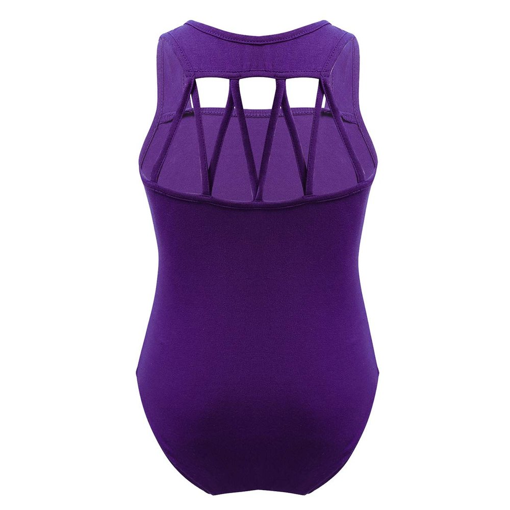Alvivi Kids Girls Sleeveless M-Straps Back Leotard for Ballroom Ballet Dance wear Gymnastics Yoga Sports Tank Tops Purple 8