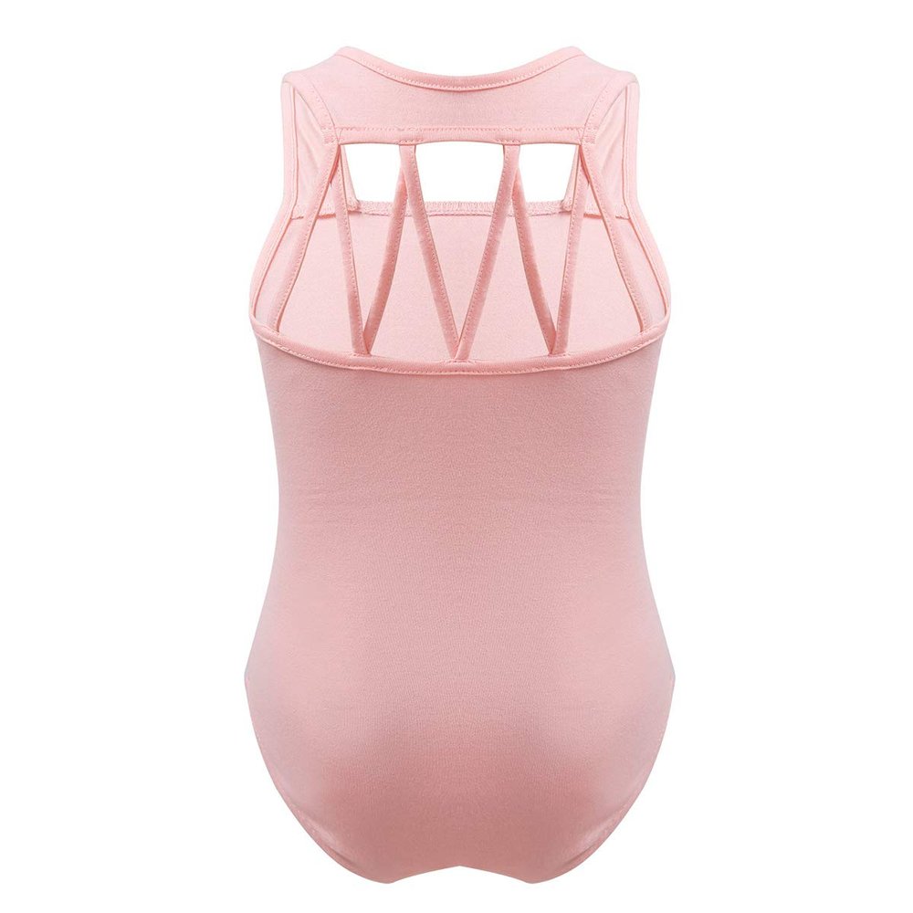 Alvivi Kids Girls Sleeveless M-Straps Back Leotard for Ballroom Ballet Dance wear Gymnastics Yoga Sports Tank Tops Pink 8