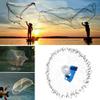 Yeahmart Handmade American Saltwater Fishing Case Net with Heavy Duty Real Zinc Sinker Weights for Bait Trap Fish 6Ft Radius, 3/8 Inch Mesh Size view 2