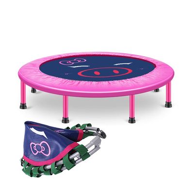 Trampoline 40in Folding Trampoline, Indoor and Outdoor Sports Fitness Toys, Aerobic Exercise for Adults and Children, 2 Models, Load 200kg (Color : Pink, Size : Style 1)