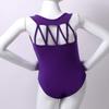 winying Girls Wide Shoulder Straps M-shape Back Ballet Dance Gymnastics Leotard Jumpsuit Purple 8 (L) view 4